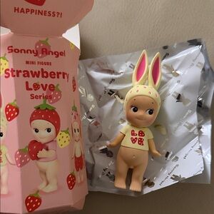 Sonny Angel Strawberry Love Mini Figure with Bunny Ears
